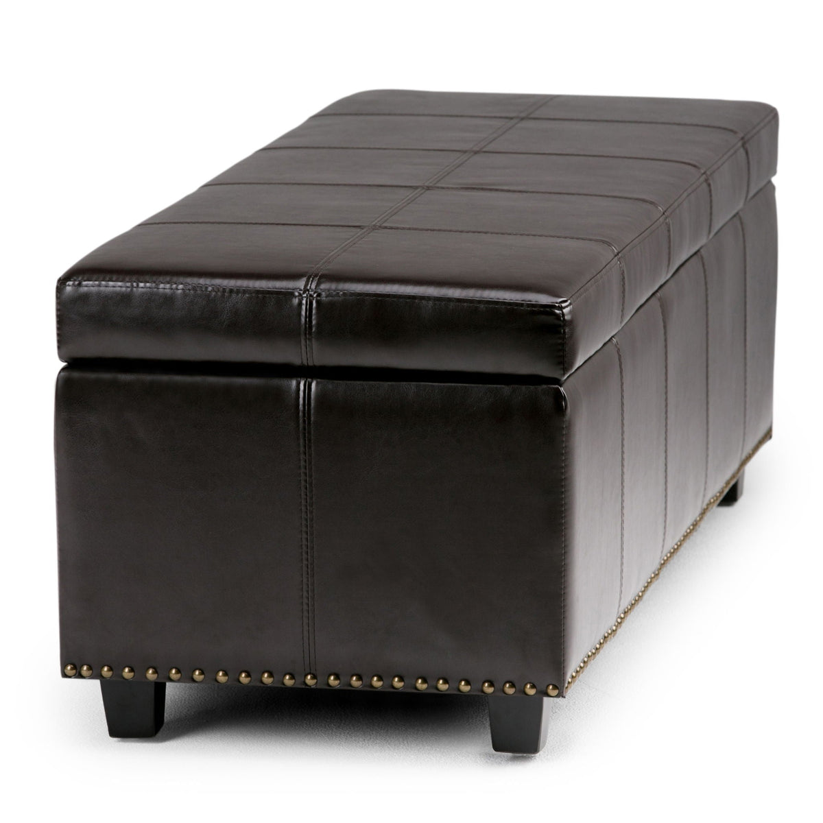 Upholstered Large Storage Ottoman with Child Safety Hinge - Dark Brown, Red, Pearl Silver, photo 13 of 29