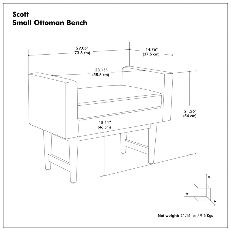 Scott - Upholstered Ottoman Bench by HouseOfZazla
