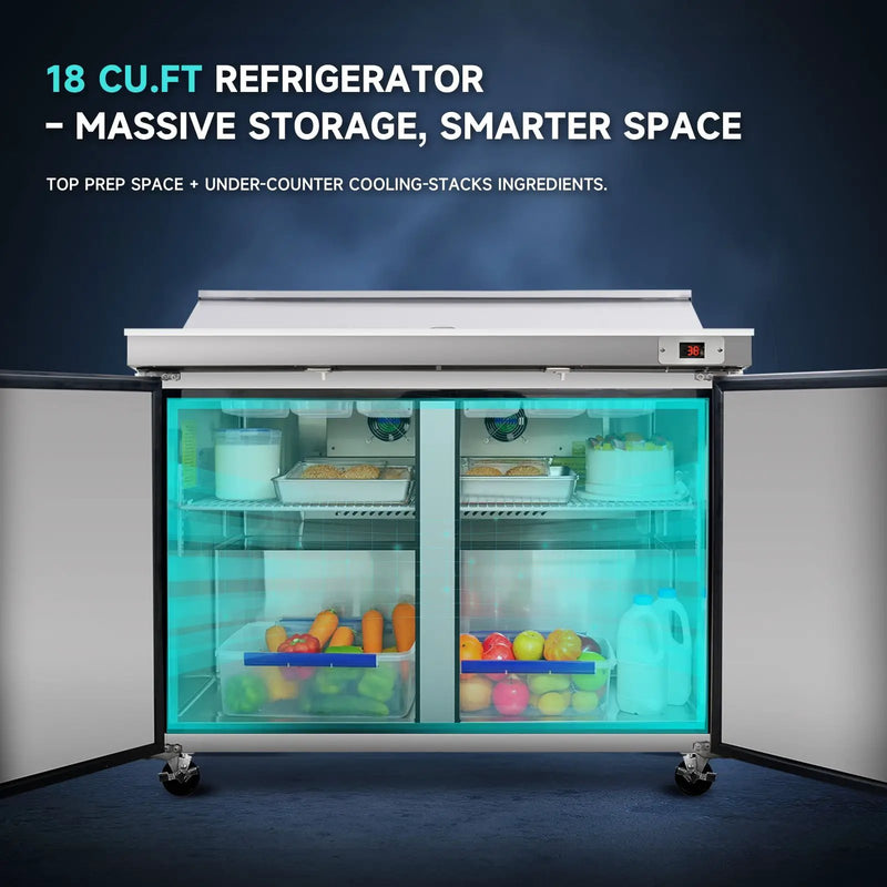 Orikool 60 In Commercial Refrigerators Sandwich & Salad Prep Table by HouseOfZazla