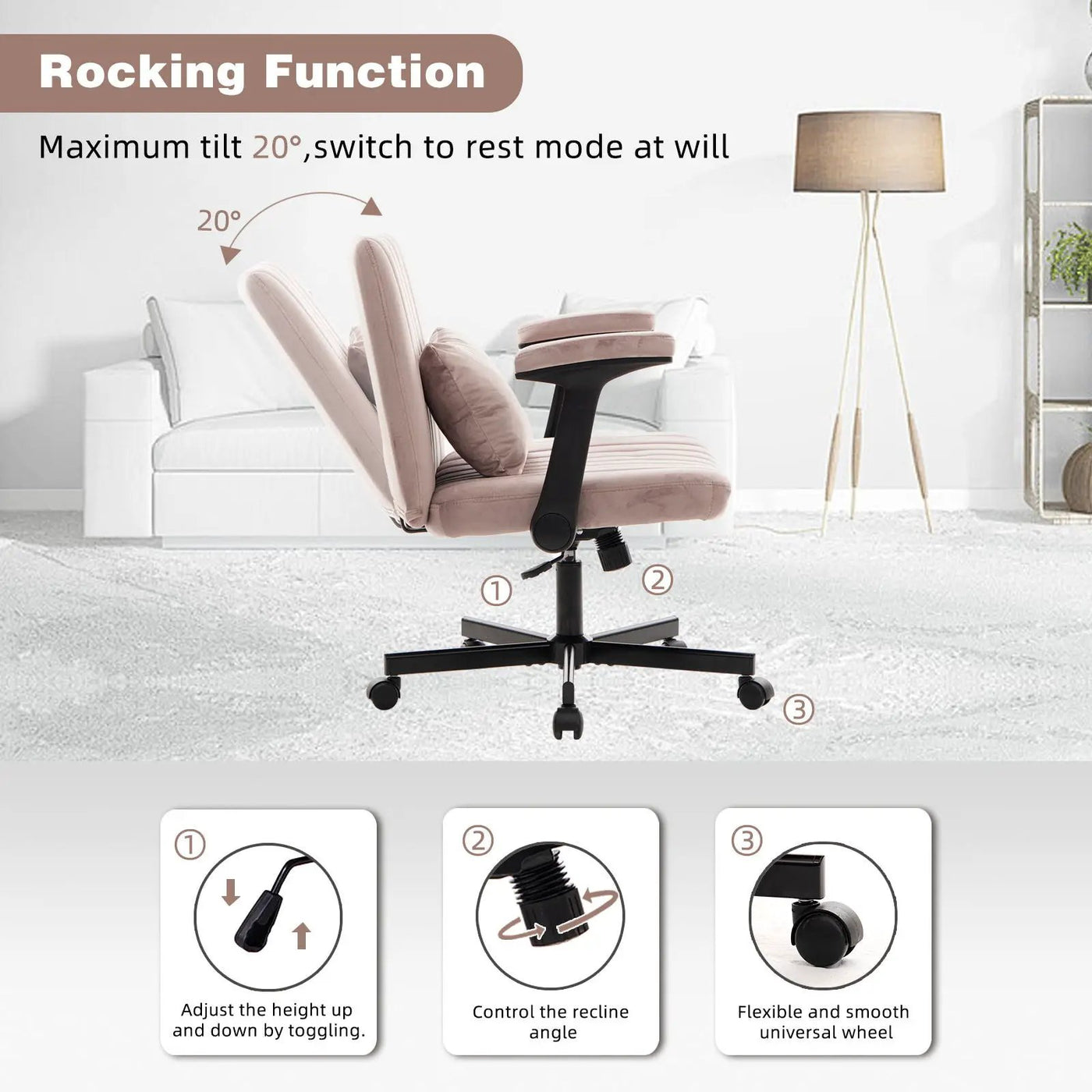 Criss Cross Armrest Office Chair With Wheels by HouseOfZazla