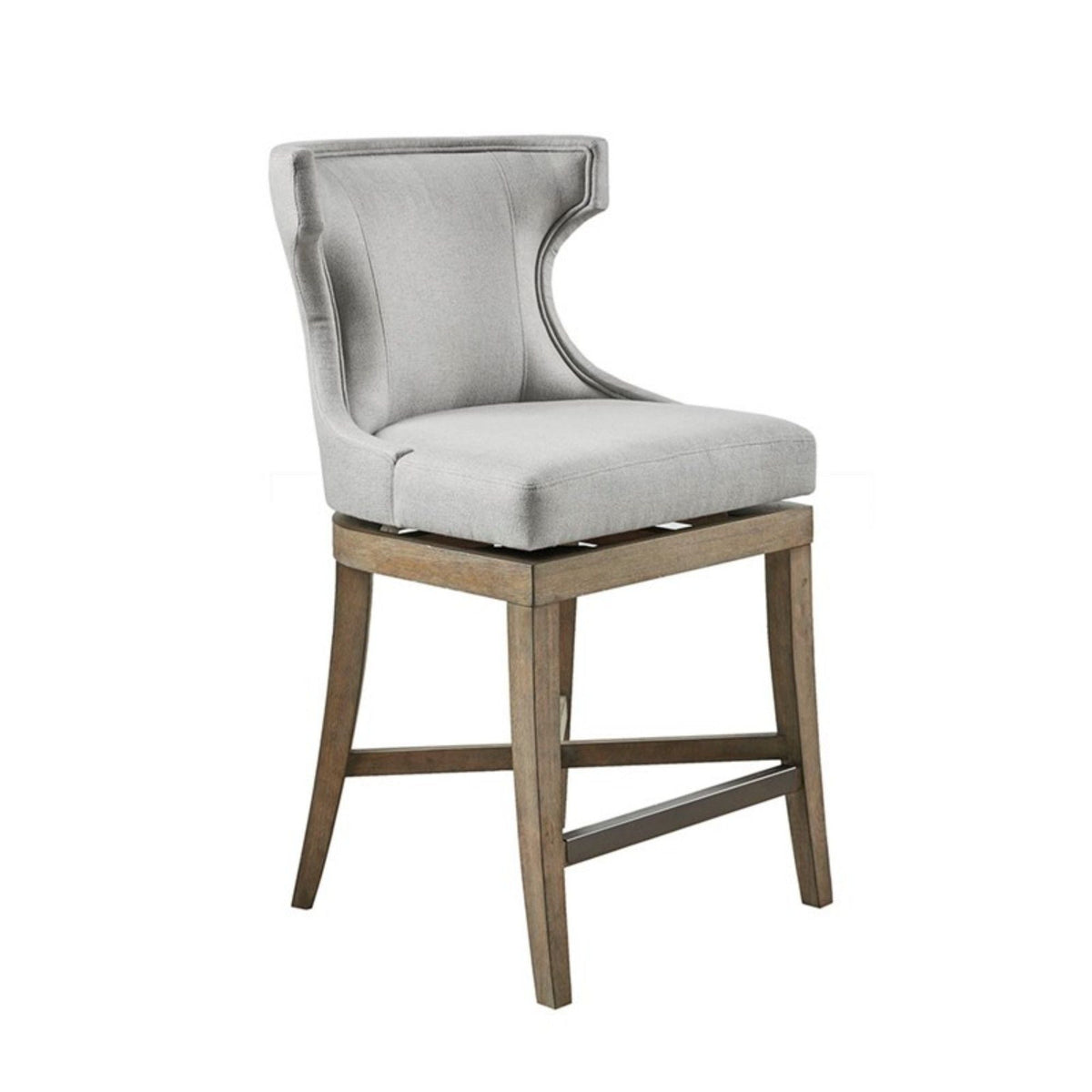 Carson Counter Stool with Swivel Seat - Wingback Design - Beige, Gray, Blue, photo 17 of 25