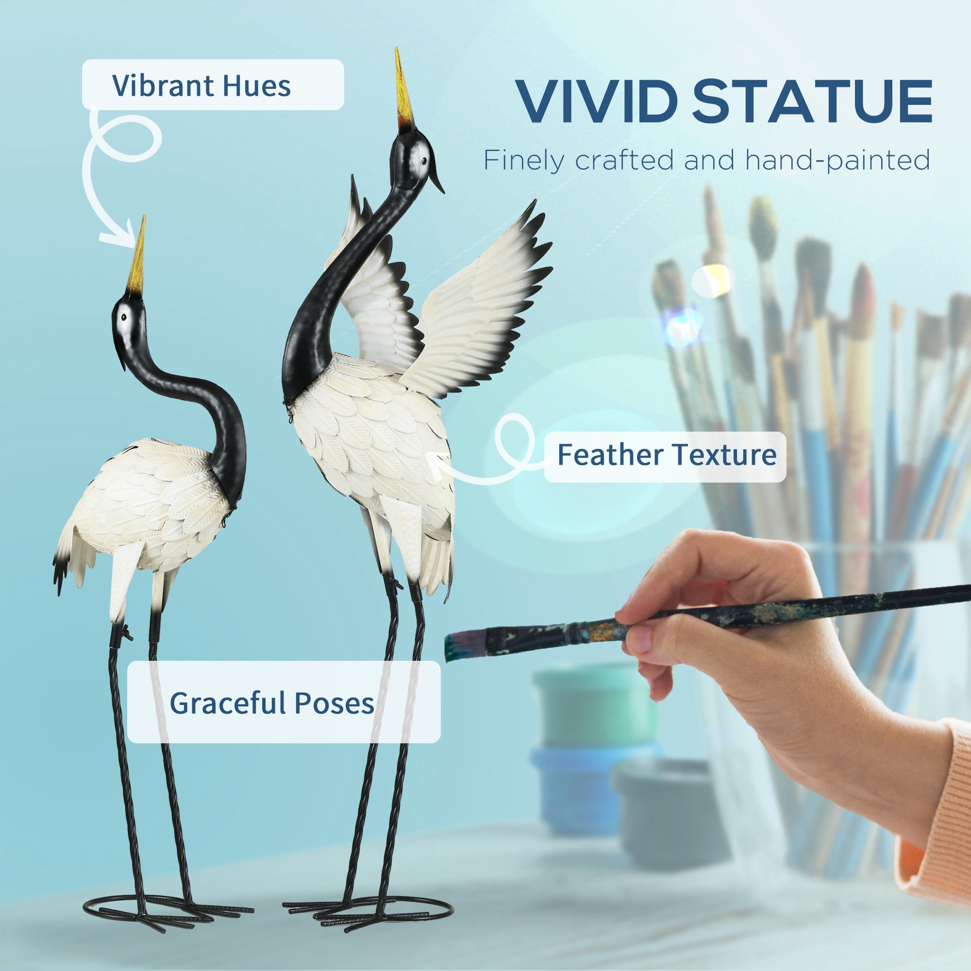 Outsunny Heron Garden Statues Set of 2 by HouseOfZazla