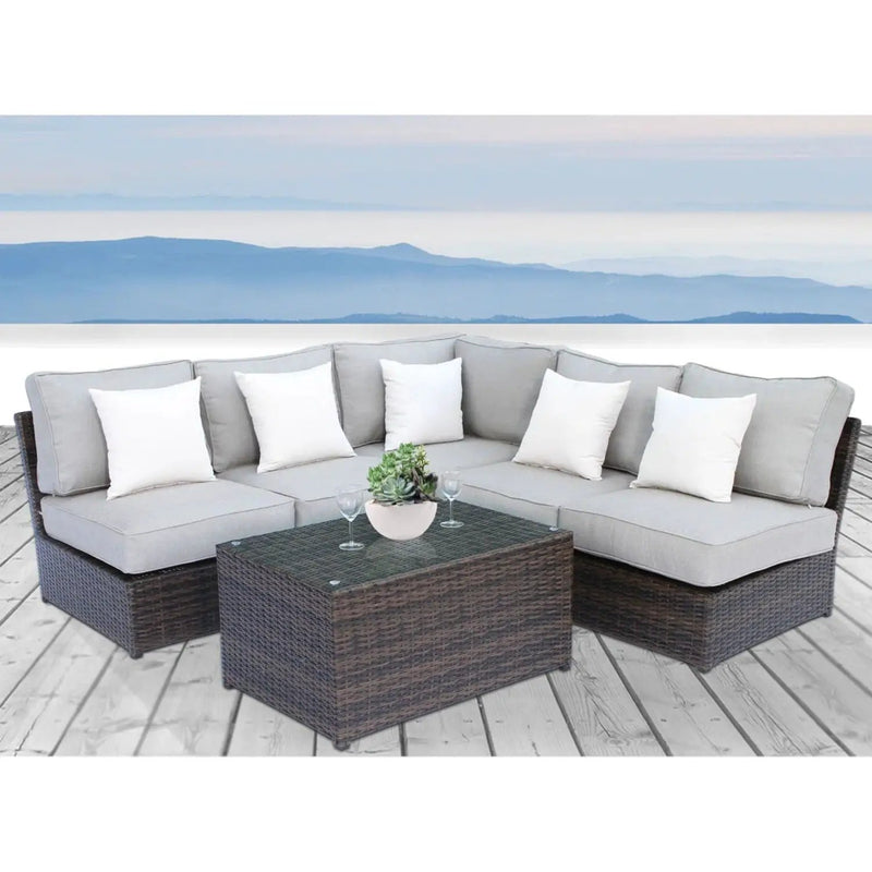 Comfortable Modern Patio Rattan Sectional Set With Cushions by Unique Piece Furniture