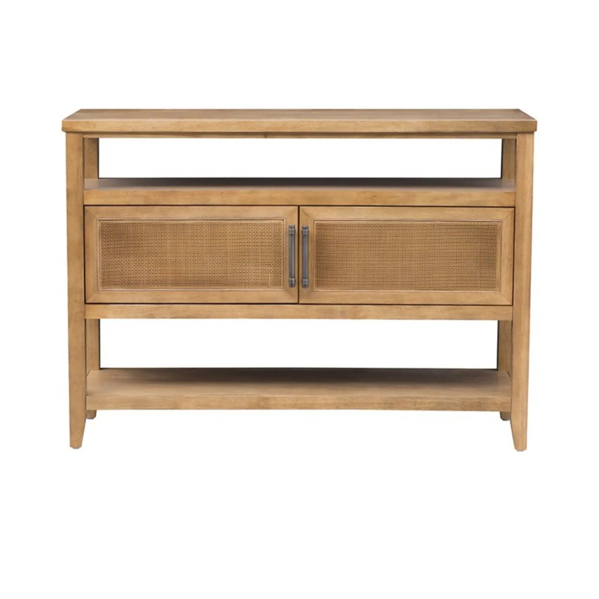 Naomi - 2 Door Storage Console Table With Ample Shelving - Natural by HouseOfZazla