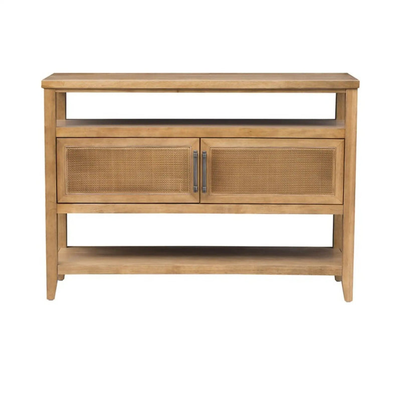 Naomi - 2 Door Storage Console Table With Ample Shelving - Natural by HouseOfZazla