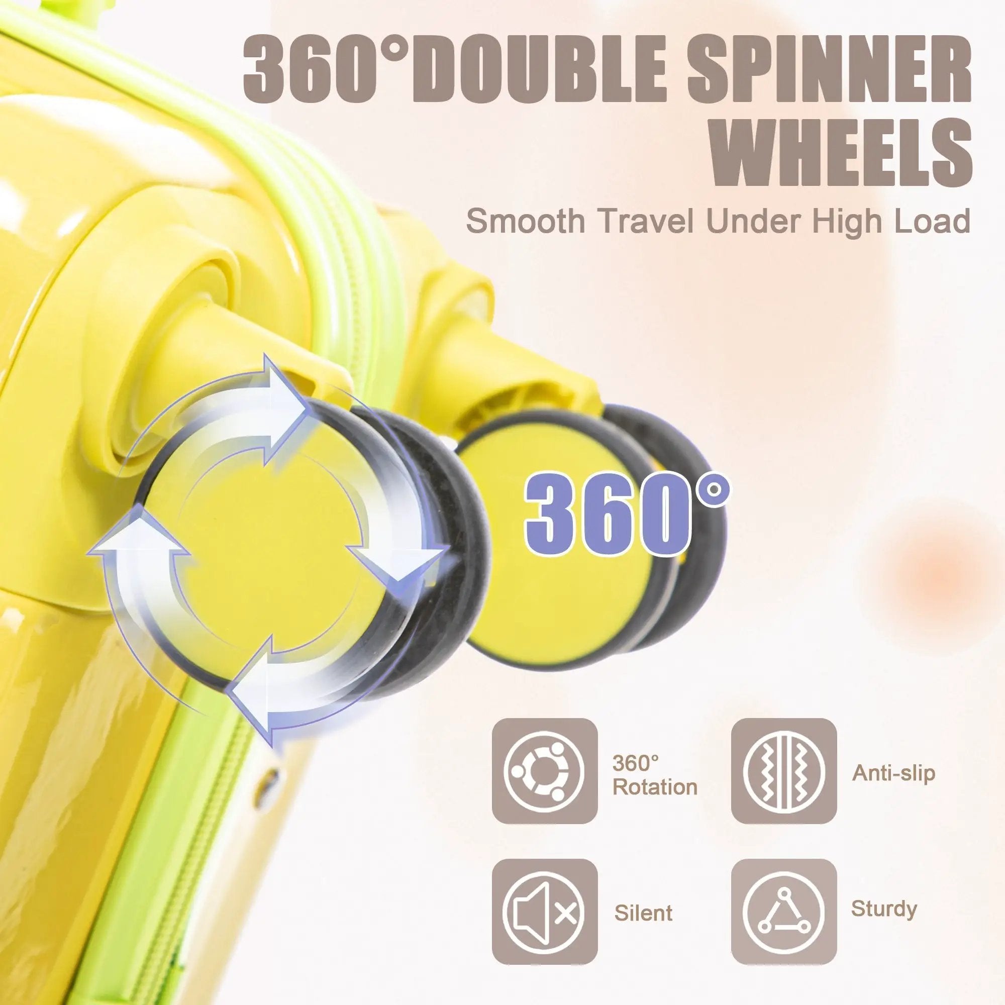 14'/20' 2-Piece PC Spinner Wheel Luggage Set with Gradient Color and Lock by HouseOfZazla