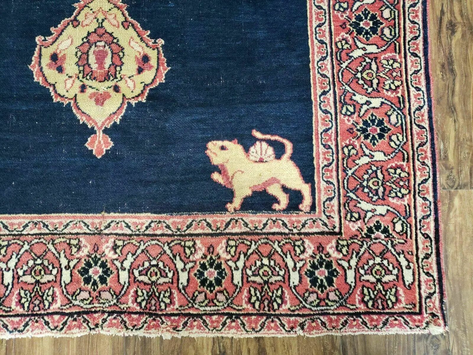4' X 6' Antique Handmade Turkish Ghiordes Wool Rug Veg Dyes Organic Lion Nice by Jewel Rugs