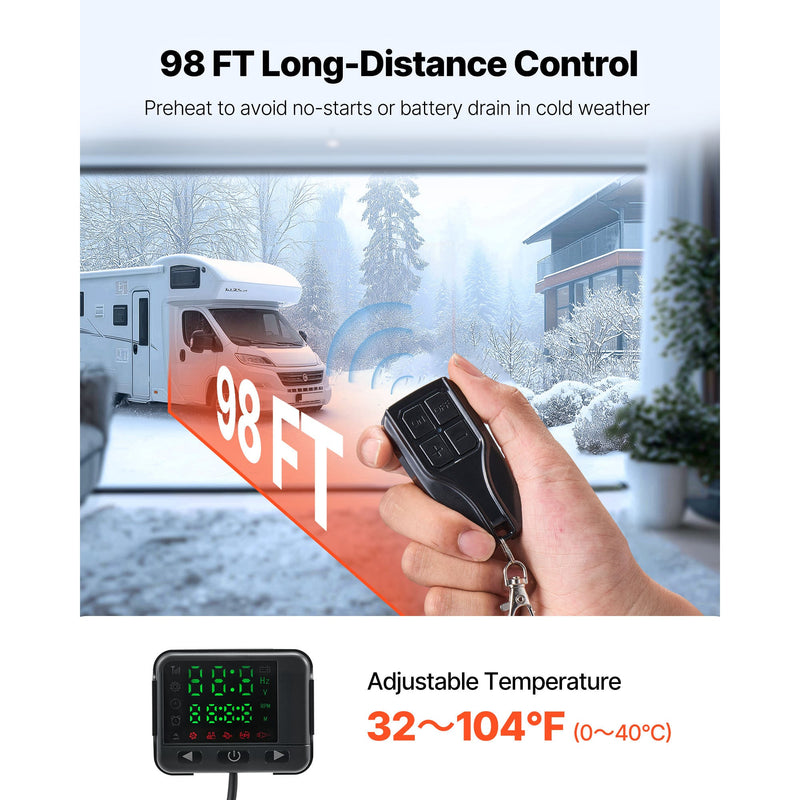 Diesel Air Heater Diesel Parking Heater 8 kW DC 12-24 V Digital Display by HouseOfZazla