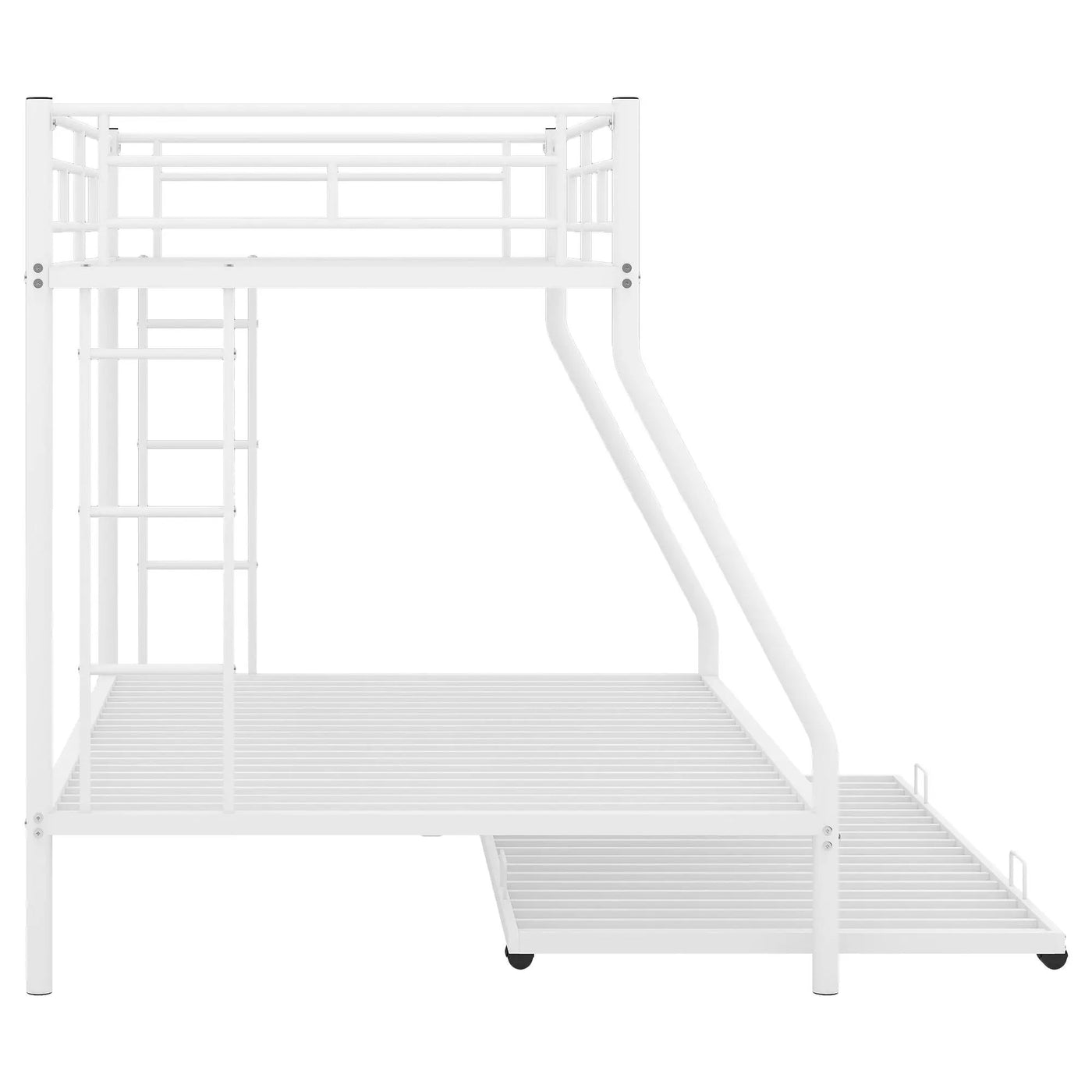 Bunk Bed With Steel Frame And Trundle, 2 Side Ladders by Unique Piece Furniture
