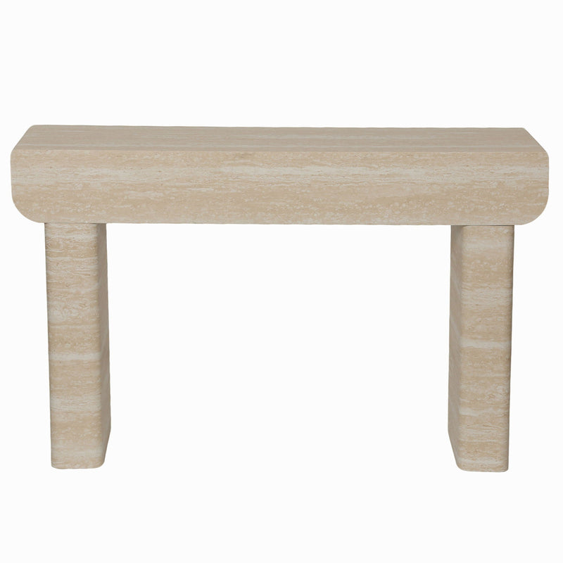 Entryway Table With 2 Hidden Handle Drawers For Entrance - Beige / Yellow by HouseOfZazla