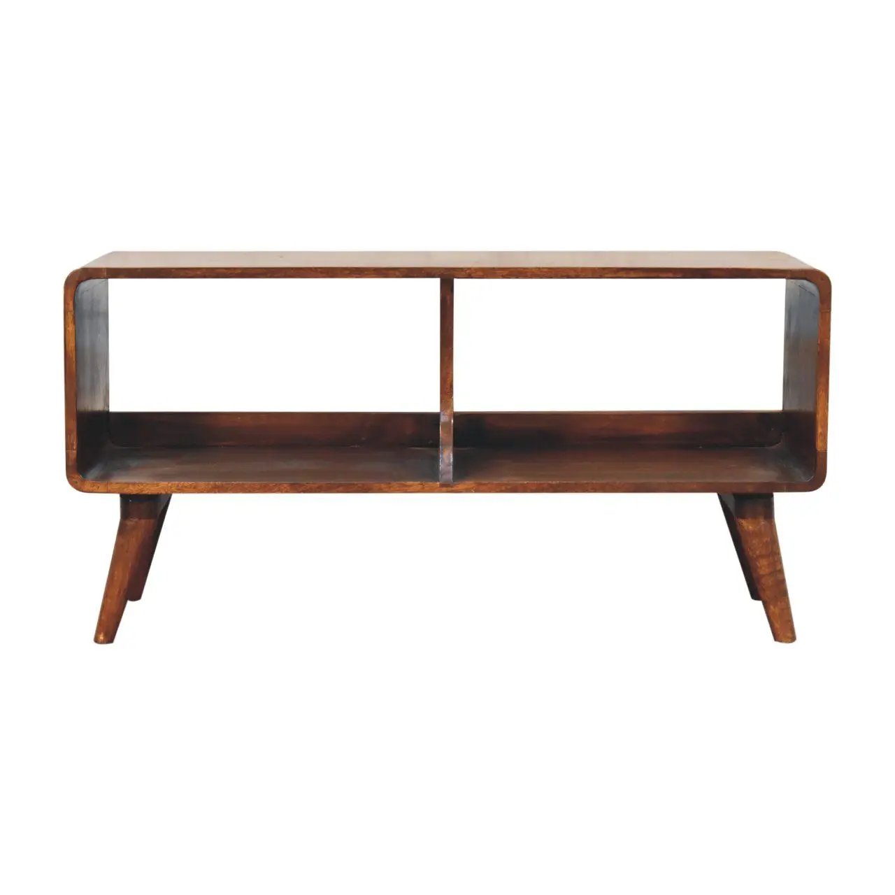 Curved Double Slot Media Unit - Dark Brown by Unique Piece Furniture