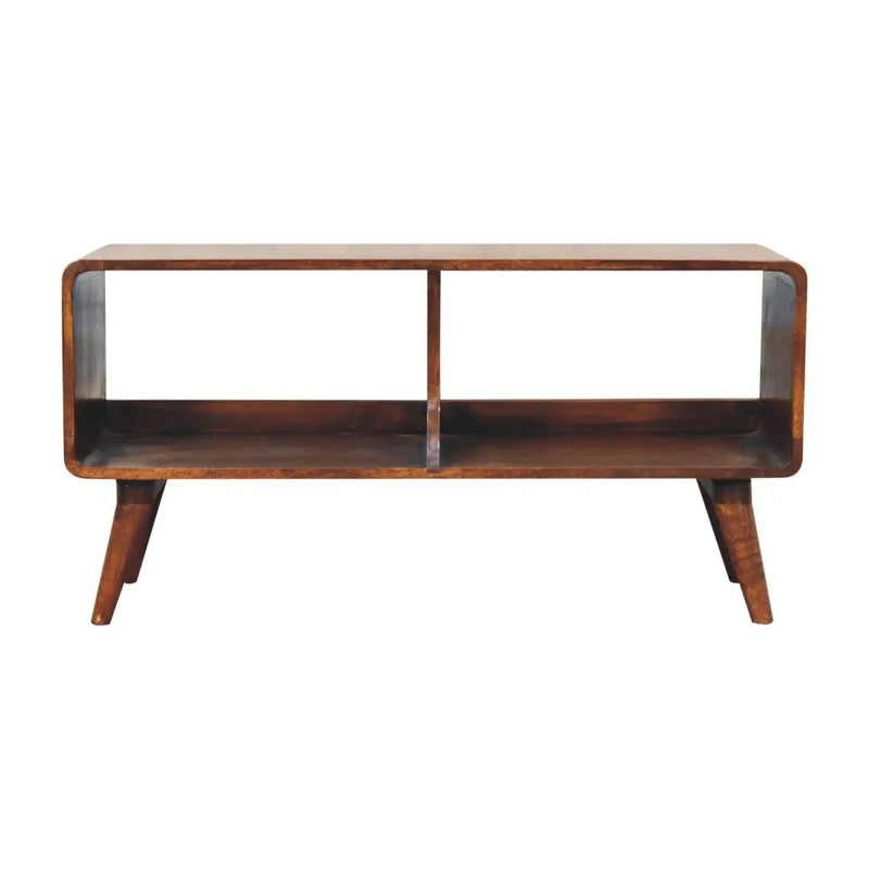 Curved Double Slot Media Unit - Dark Brown by Unique Piece Furniture