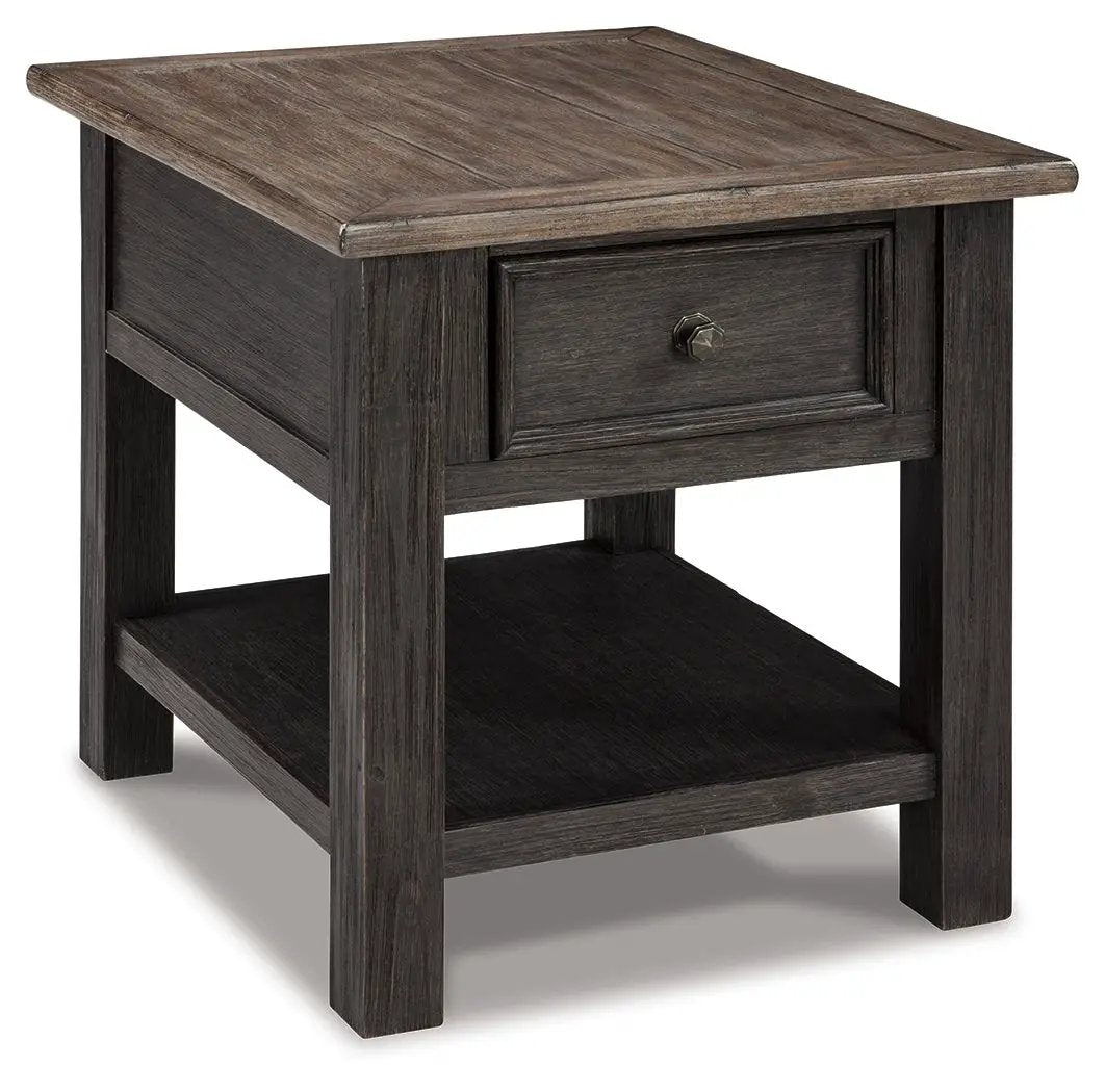 Tyler Creek - Rectangular End Table - Grayish Brown / Black by Unique Piece Furniture