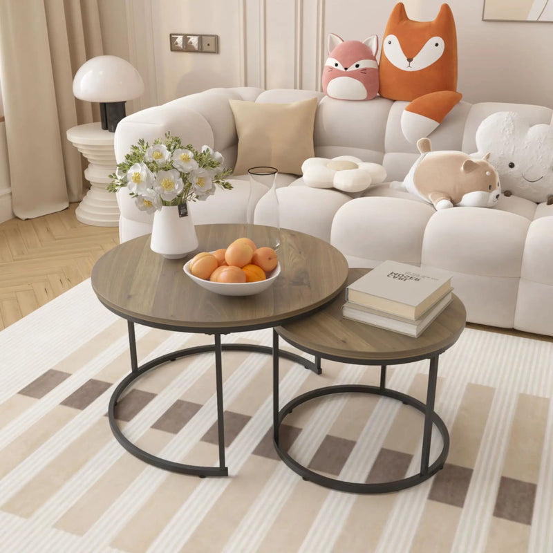 Round Nesting Coffee Table (Set of 2) by HouseOfZazla