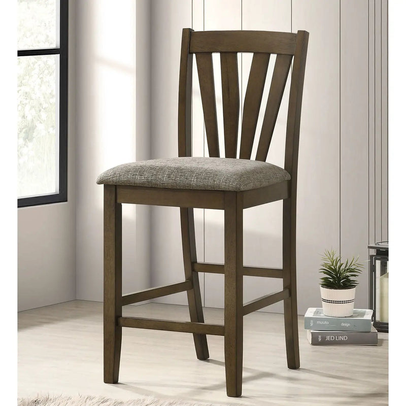 Maxine - Upholstered Counter Height Dining Side Chair (Set of 2) - Brown by HouseOfZazla