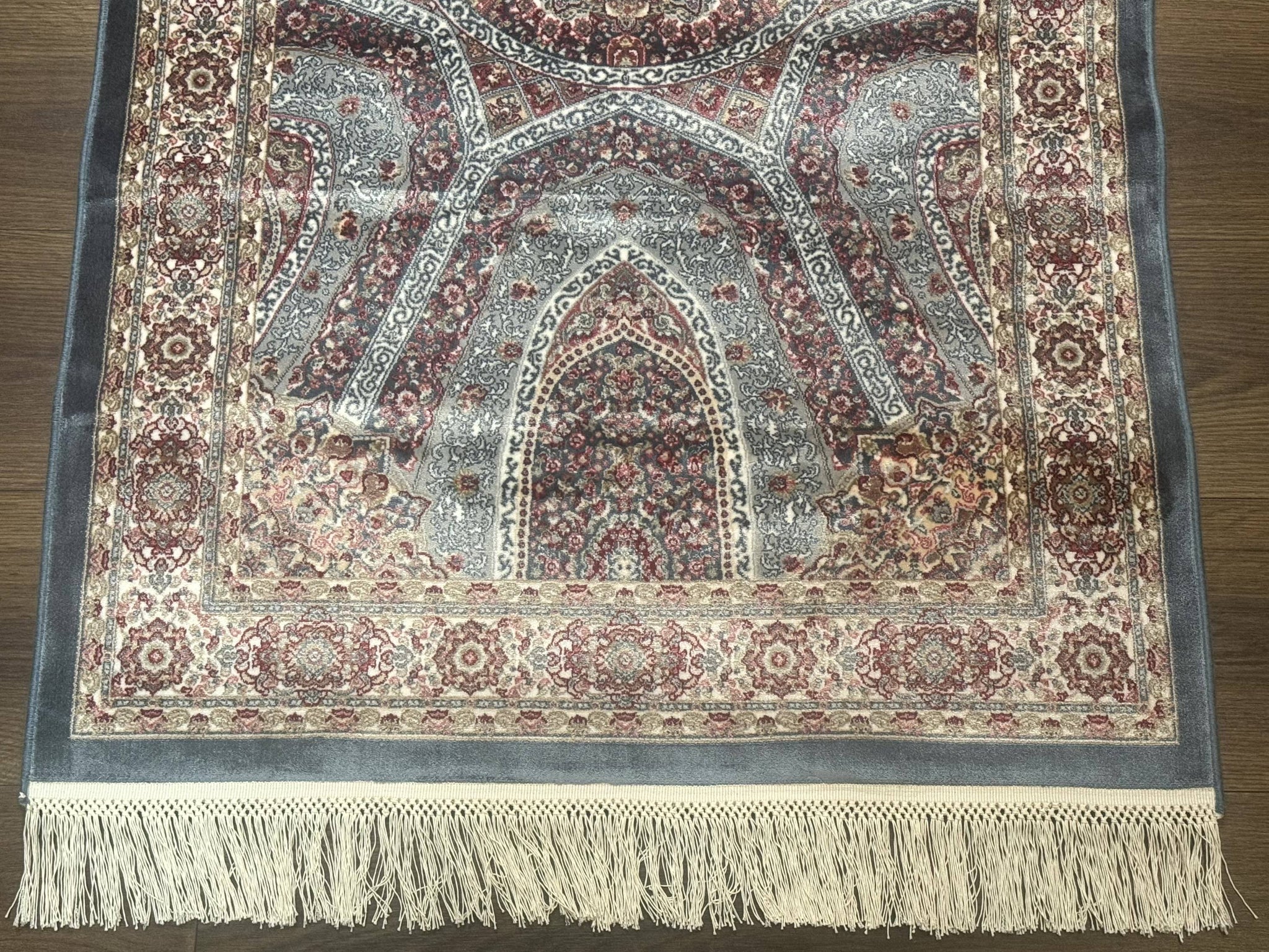 Turkish Silk Runner Rug 2.6 x 13, Blue Runner Rug, Dome Design, Bamboo Silk, New by Jewel Rugs