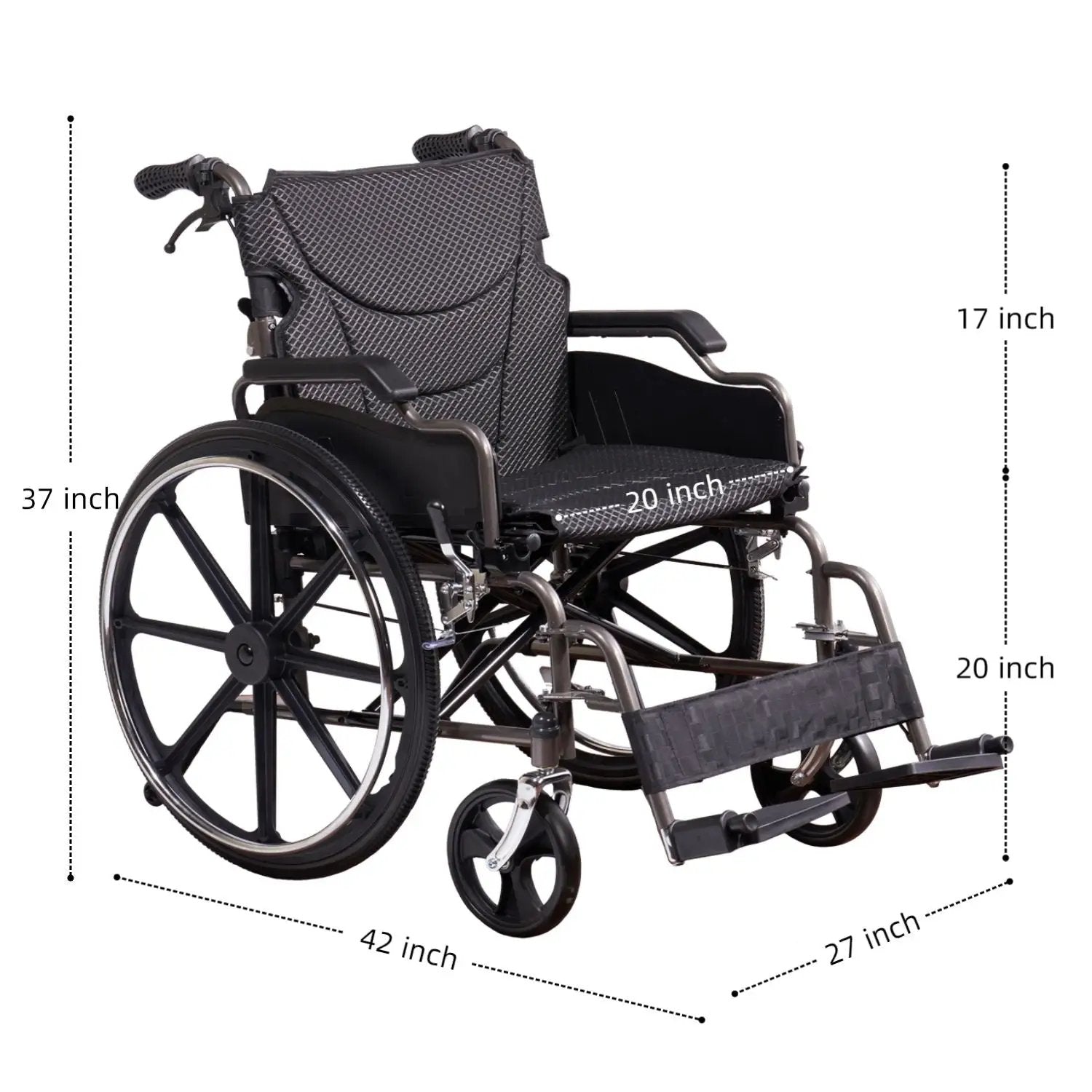 Heavy-Duty Manual Wheelchair for Adults with Double X Force Support by HouseOfZazla