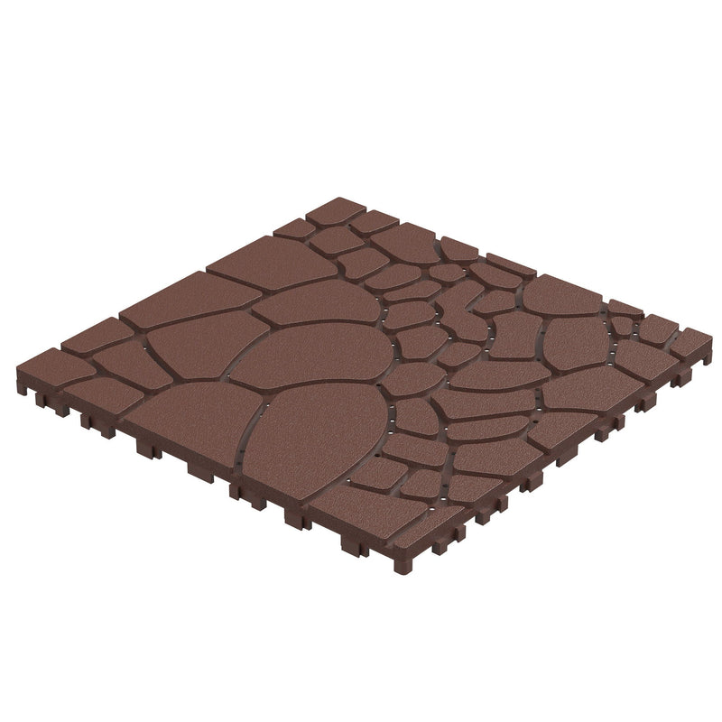 Stone Texture Patio Deck Tiles, Diy Module Interlocking Decking Floor Tiles by HouseOfZazla
