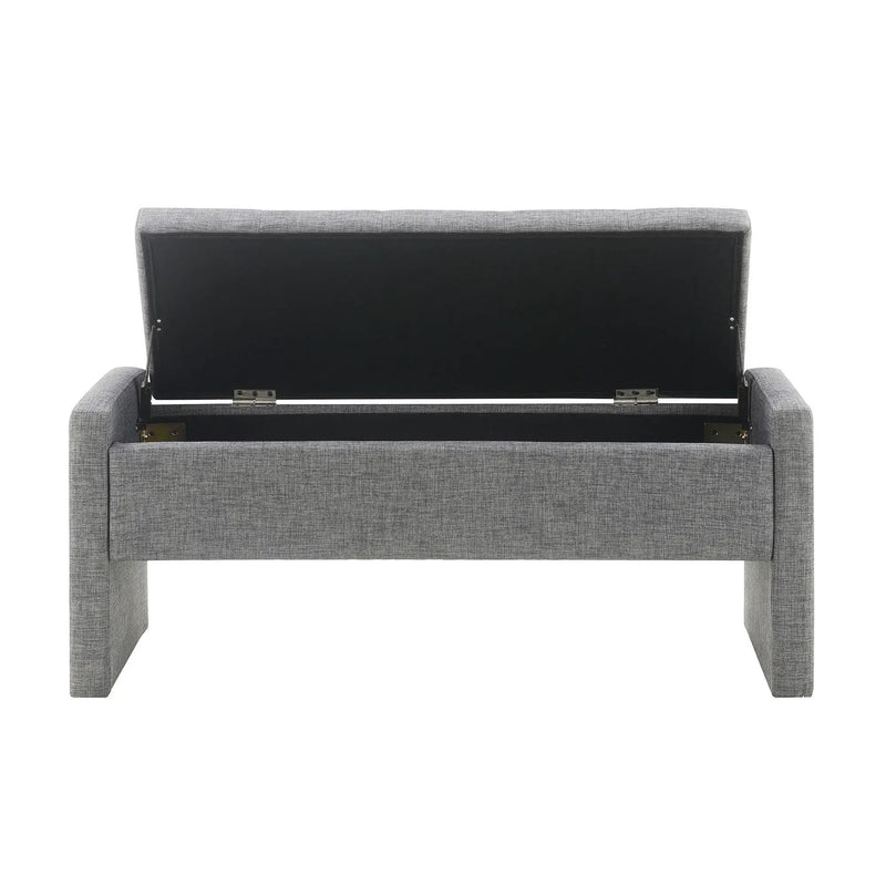 Modern Upholstered Large Bed End Bench With Storage by Unique Piece Furniture