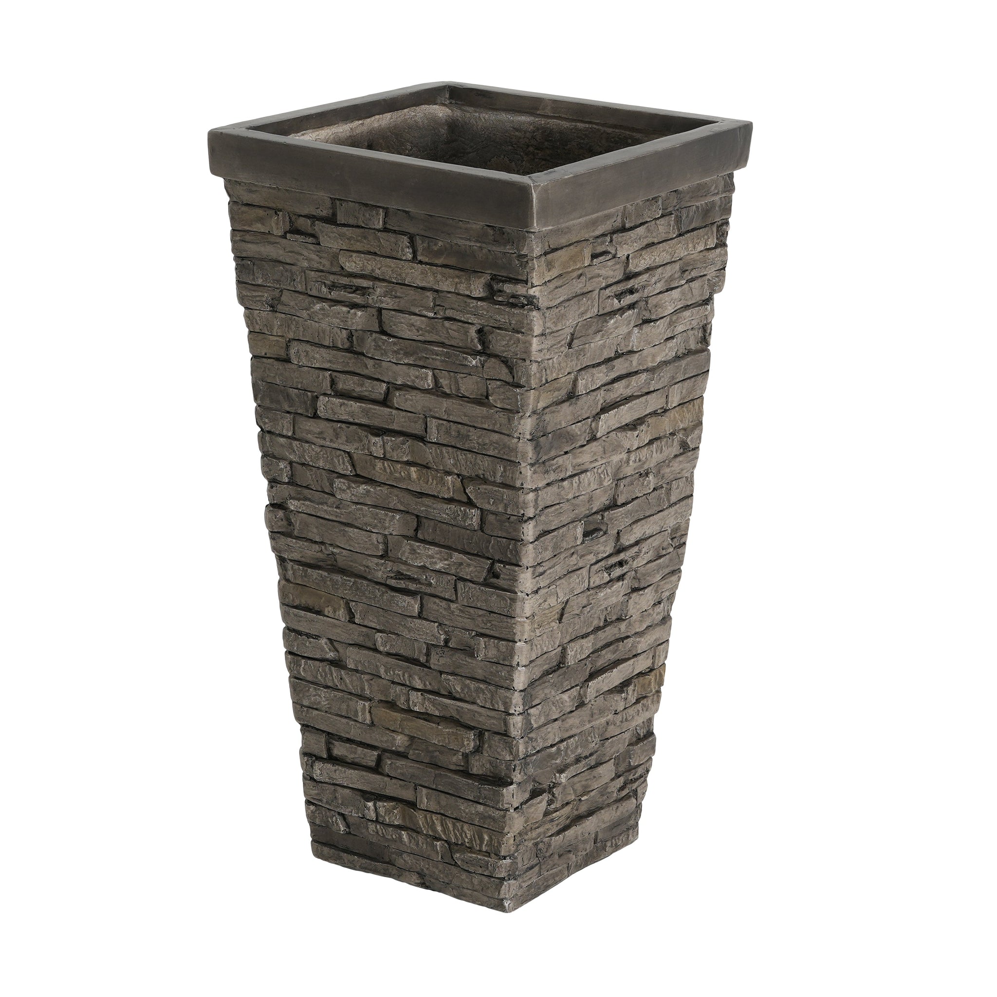 Tall Stone-Effect Square Planter by HouseOfZazla