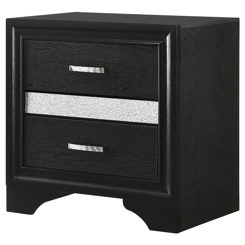 Miranda 3-drawer Nightstand Bedside Table Black by Unique Piece Furniture