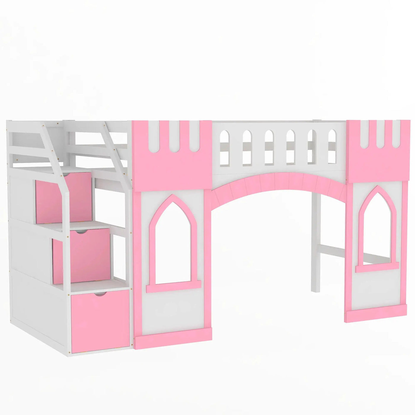 Loft Bed With Storage Staircase And Windows by HouseOfZazla