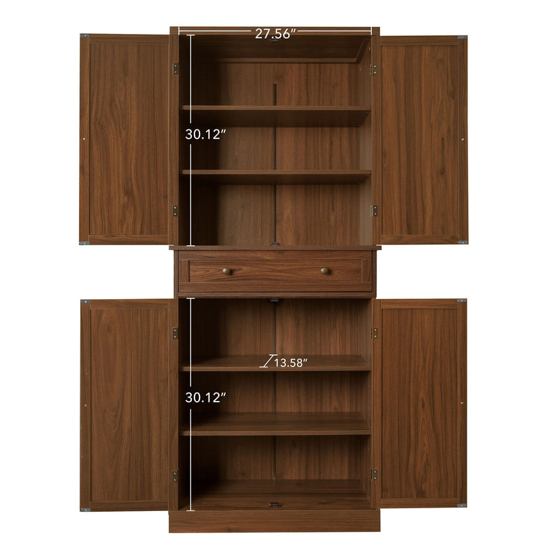 4 Door Storage Cabinet with Adjustable Shelves - Light Brown, photo 7 of 16