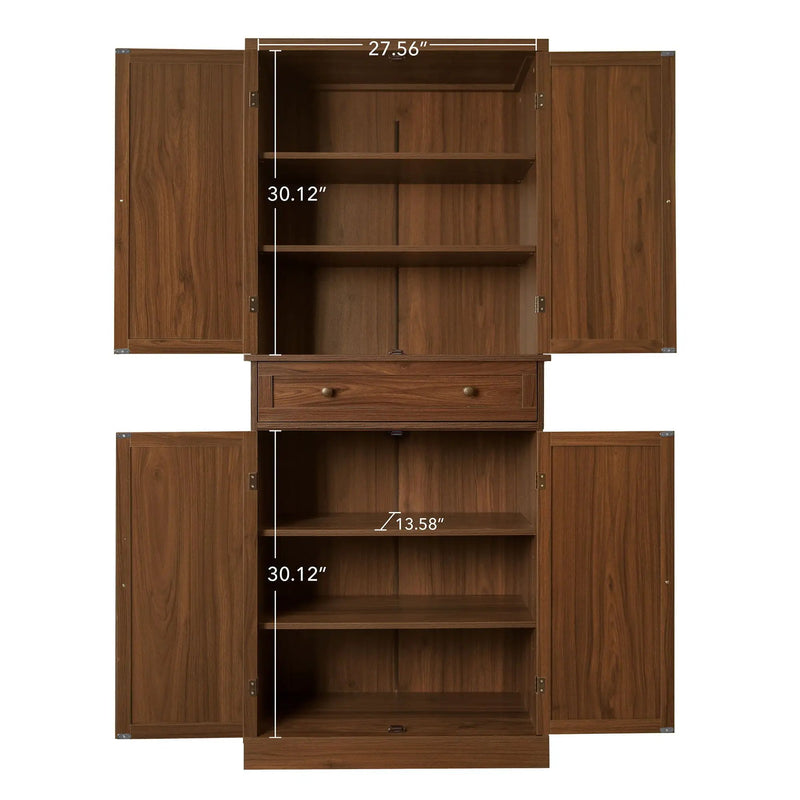 4 Door Storage Cabinet With 1 Drawer, With 4 Adjustable Inner Shelves by Unique Piece Furniture