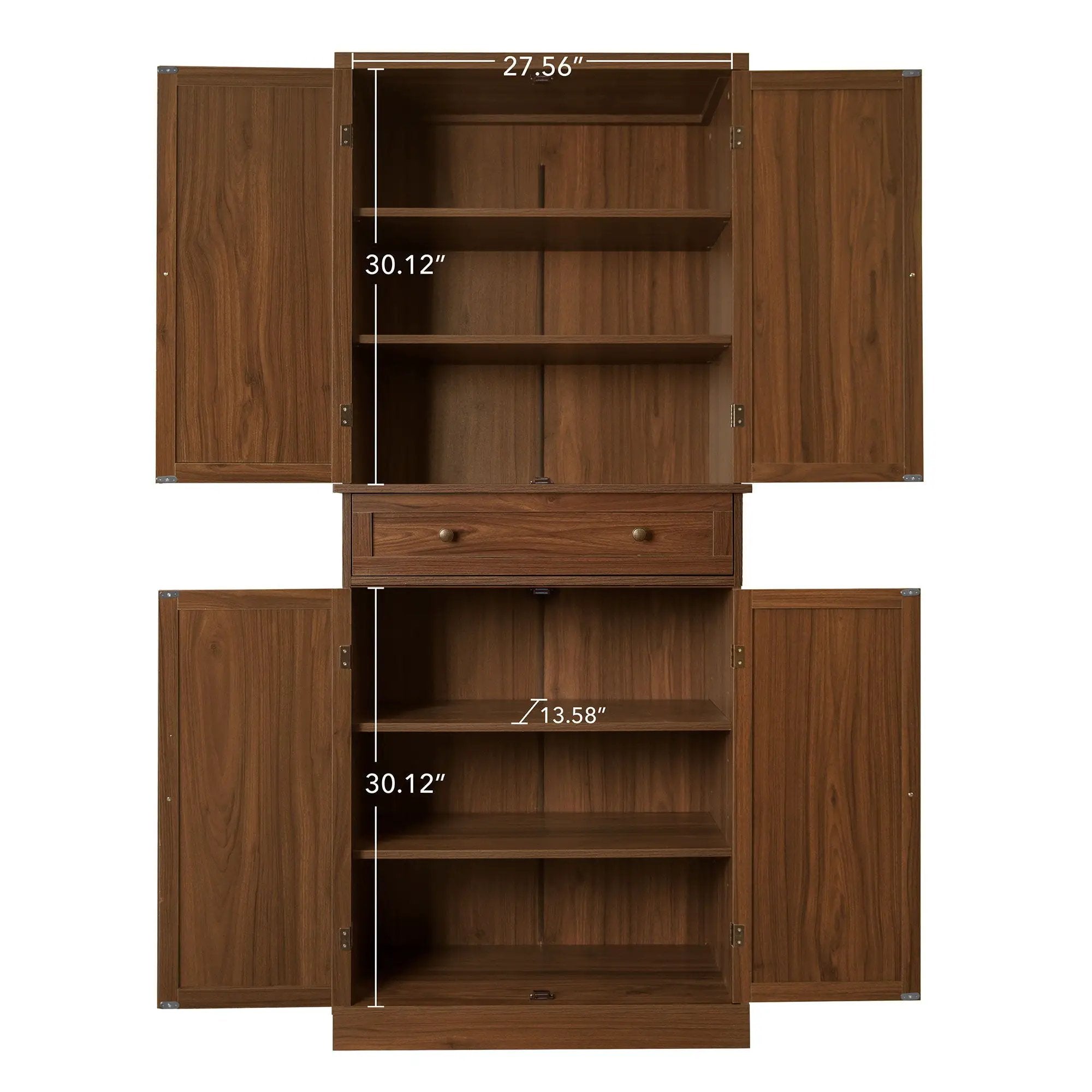4 Door Storage Cabinet With 1 Drawer, With 4 Adjustable Inner Shelves