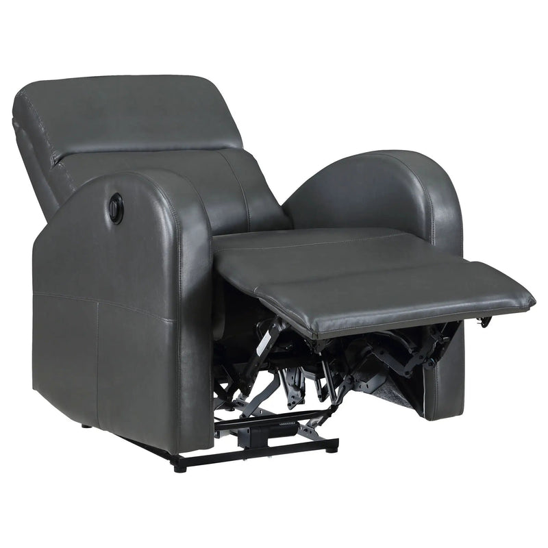 Grant Upholstered Power Recliner Chair Grey by Unique Piece Furniture