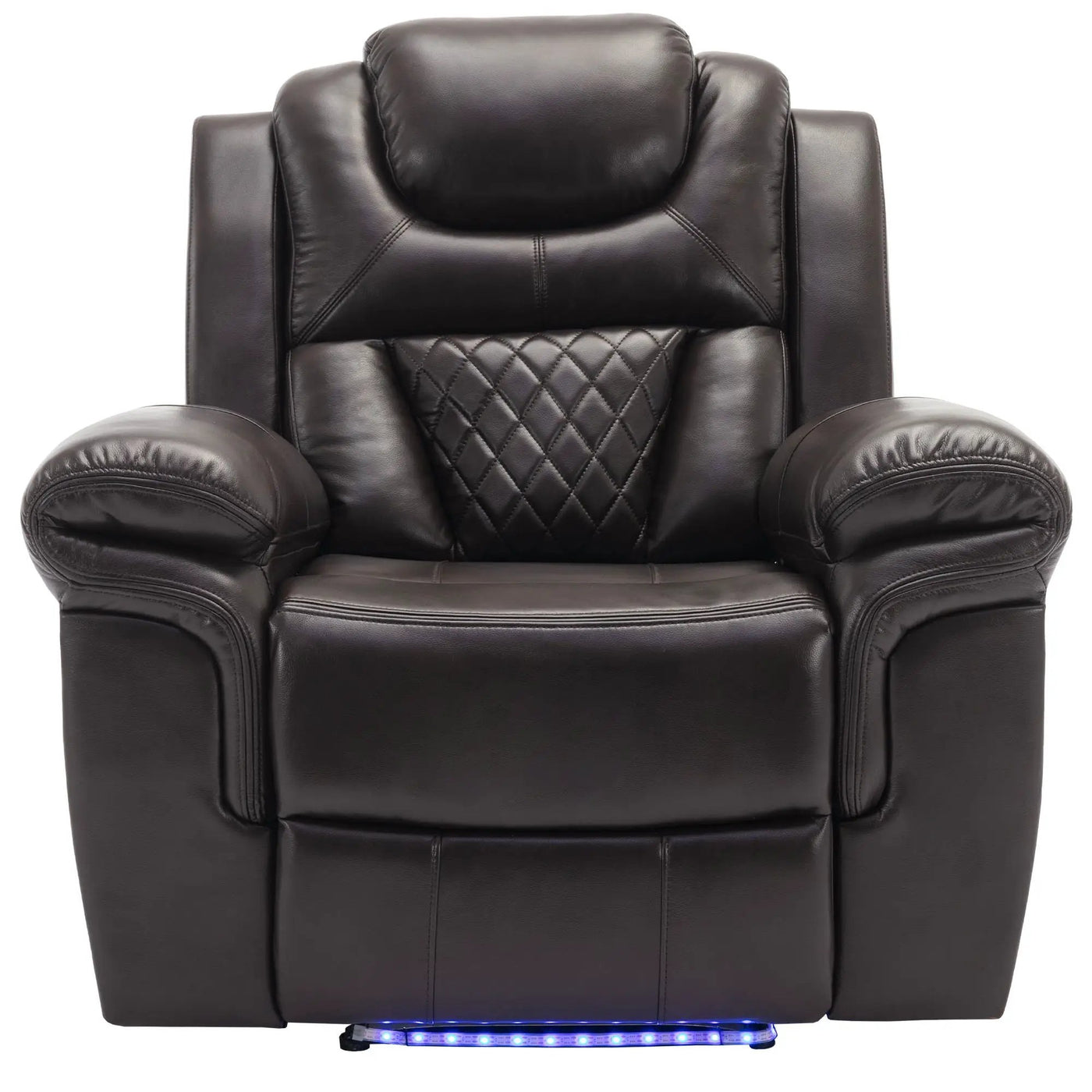 3 Pieces Recliner Sofa Sets Home Theater Seating Manual Recliner Chair With Center Console And LED Light Strip For Living Room by HouseOfZazla