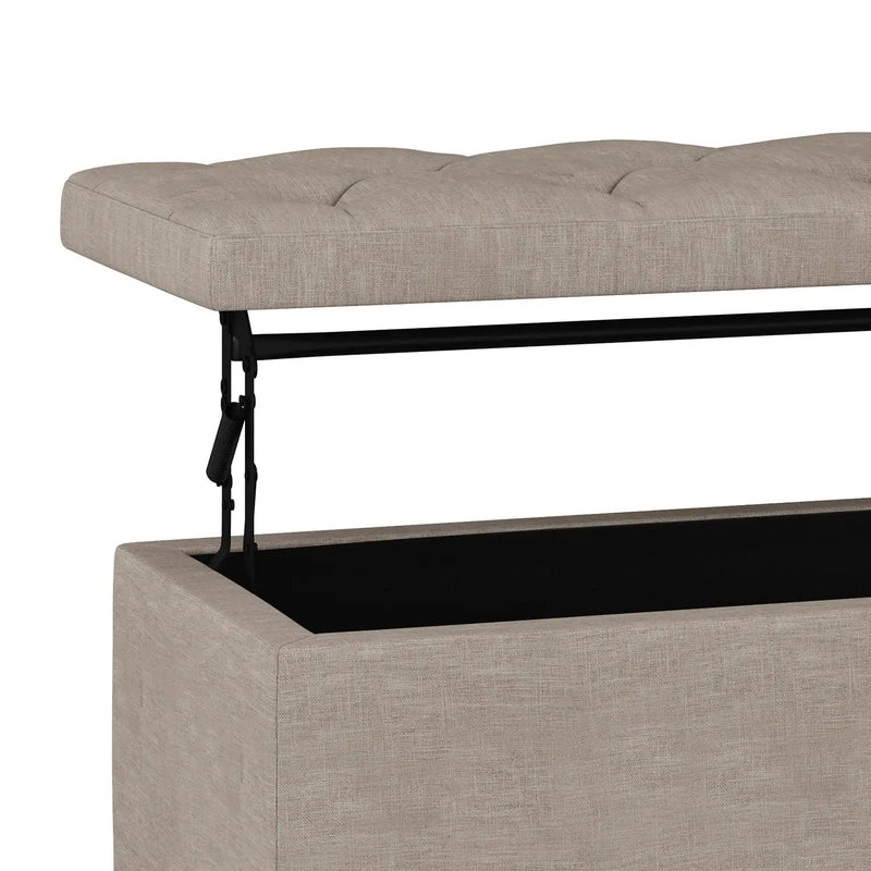 Hamilton - Upholstered Lift Top Rectangular Storage Ottoman by HouseOfZazla