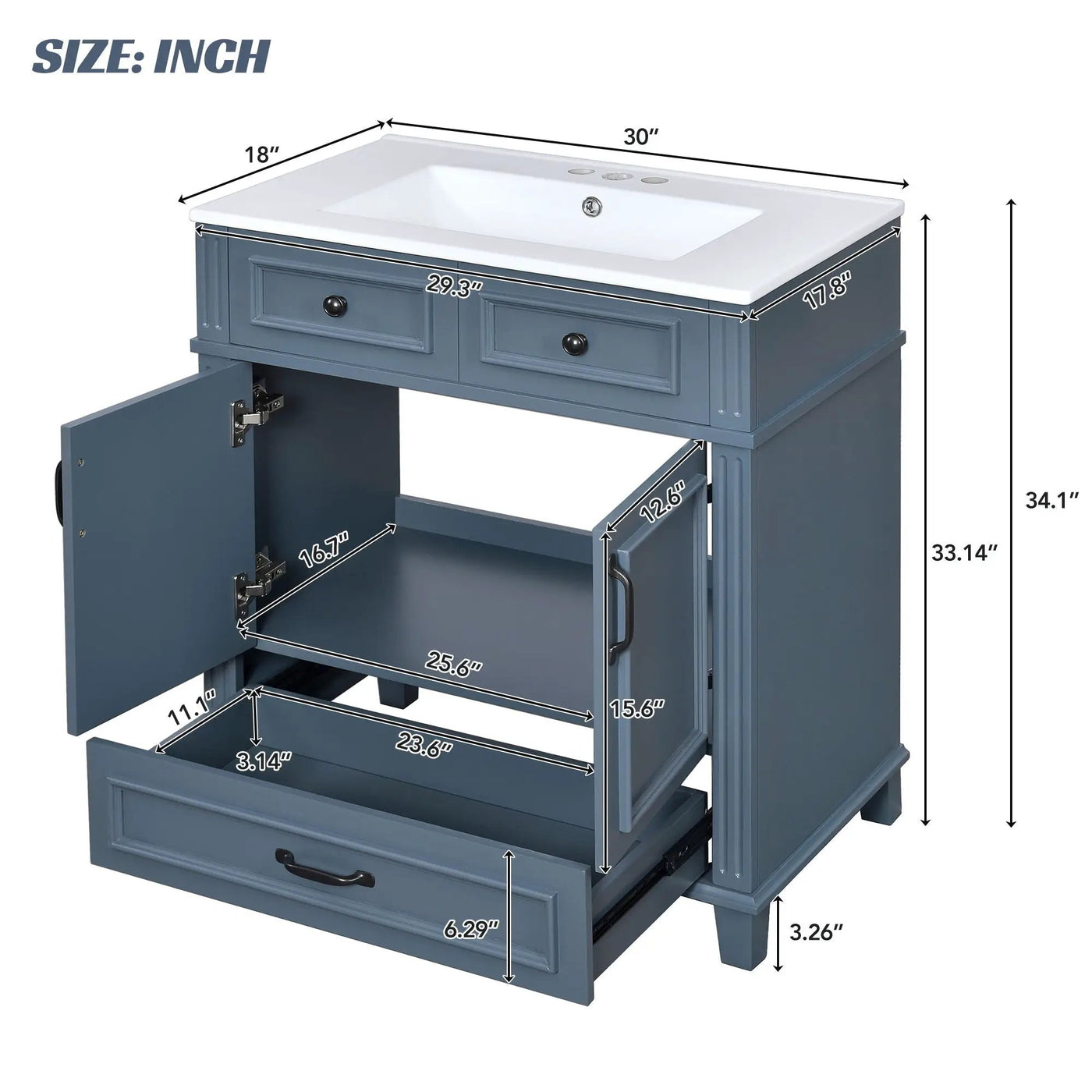 Bathroom Vanity With Sink And Storage Cabinet by HouseOfZazla
