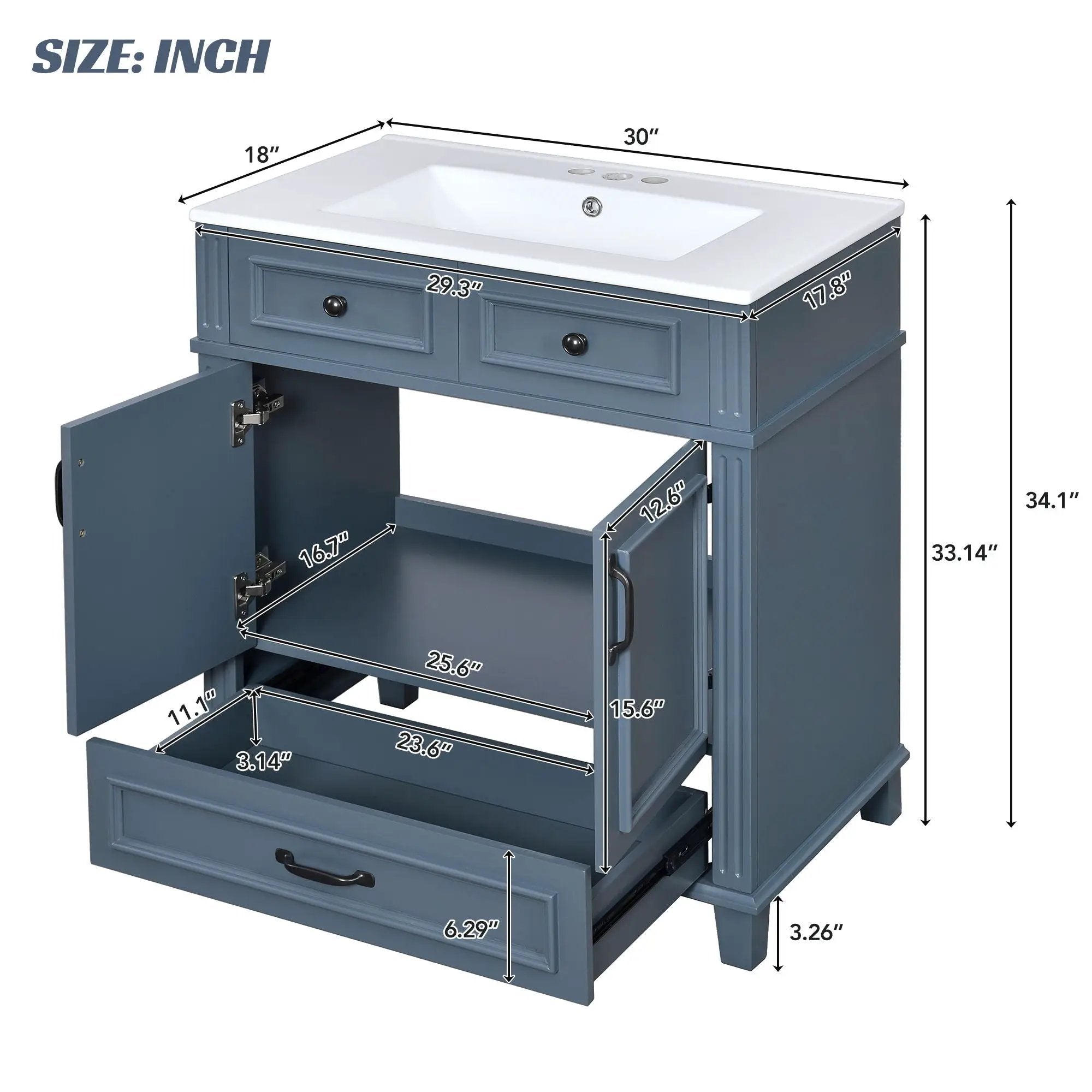 Bathroom Vanity With Sink, Storage Cabinet by Unique Piece Furniture