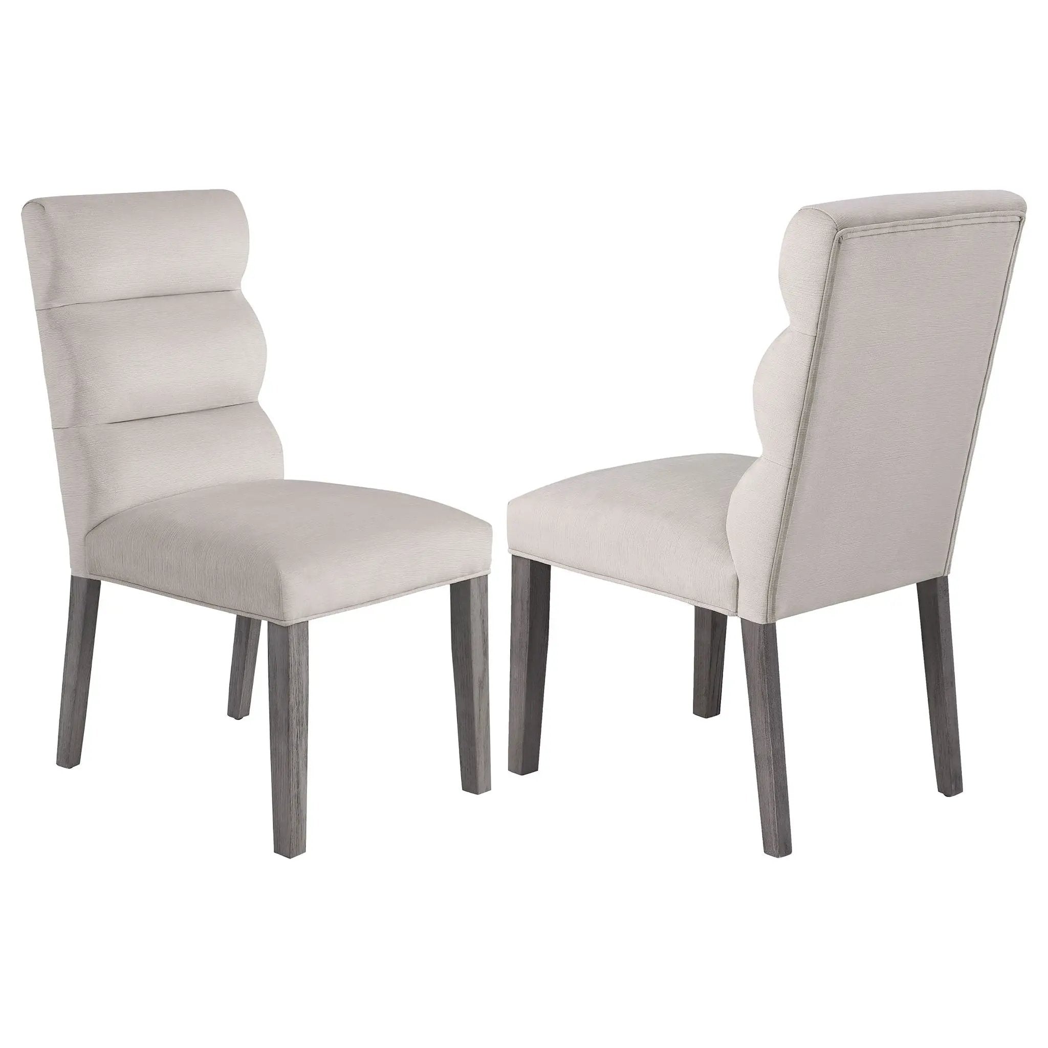 Carla Velvet Upholstered Dining Side Chair Stone (Set of 2) by Unique Piece Furniture