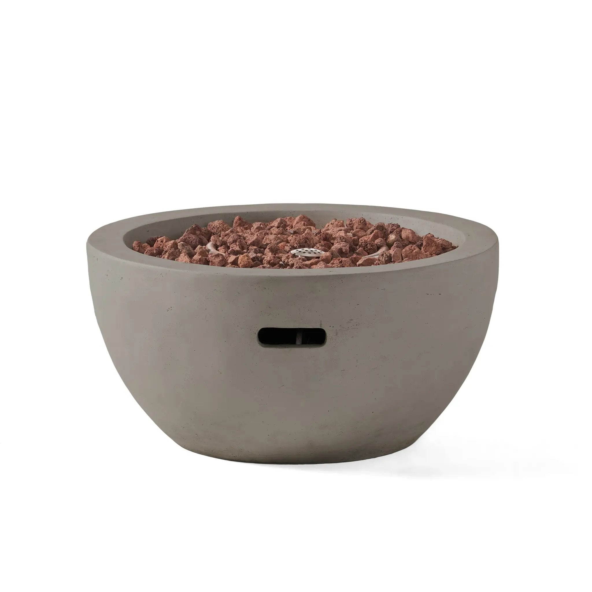 27' Bowl Shaped MGO 40,000 BTU Propane Fire Pit, Light Grey (Tank Cover not Included) by HouseOfZazla