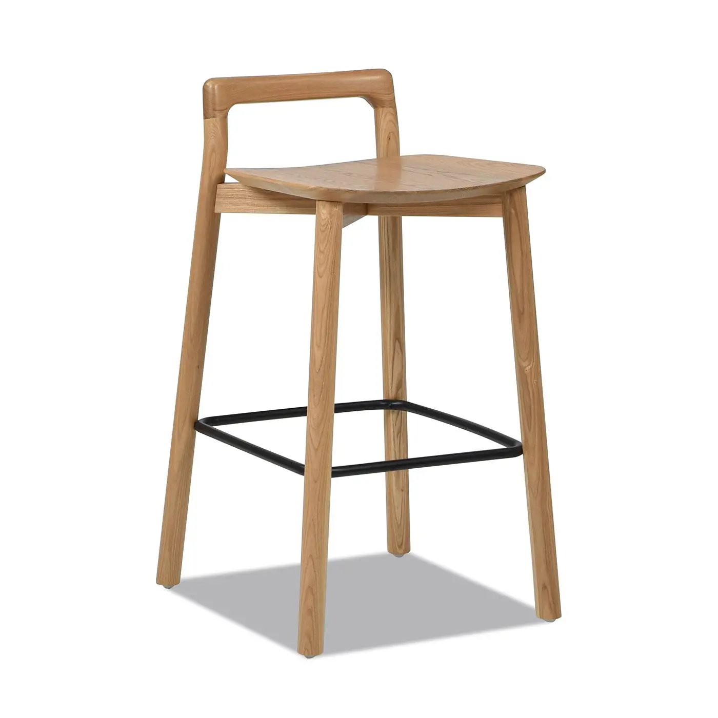 Sven - Modern Minimalist Low Back Counter Stool - Natural Blonde Ash by HouseOfZazla