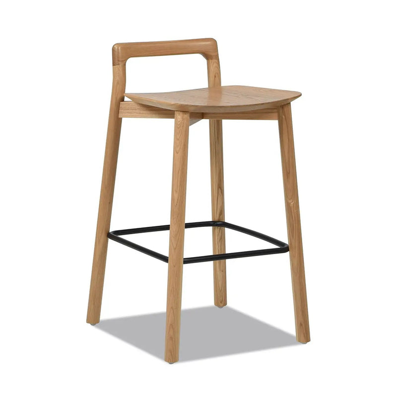 Sven - Modern Minimalist Low Back Counter Stool - Natural Blonde Ash by HouseOfZazla