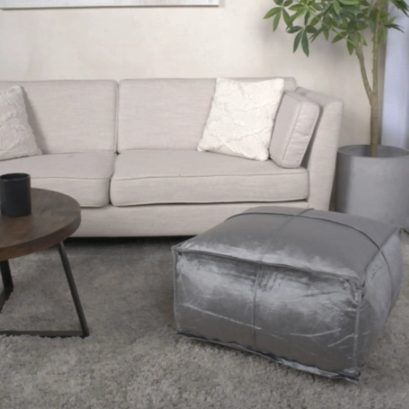 Nati - Square Pouf Ottoman And Floor Cushion - Smoke by Unique Piece Furniture