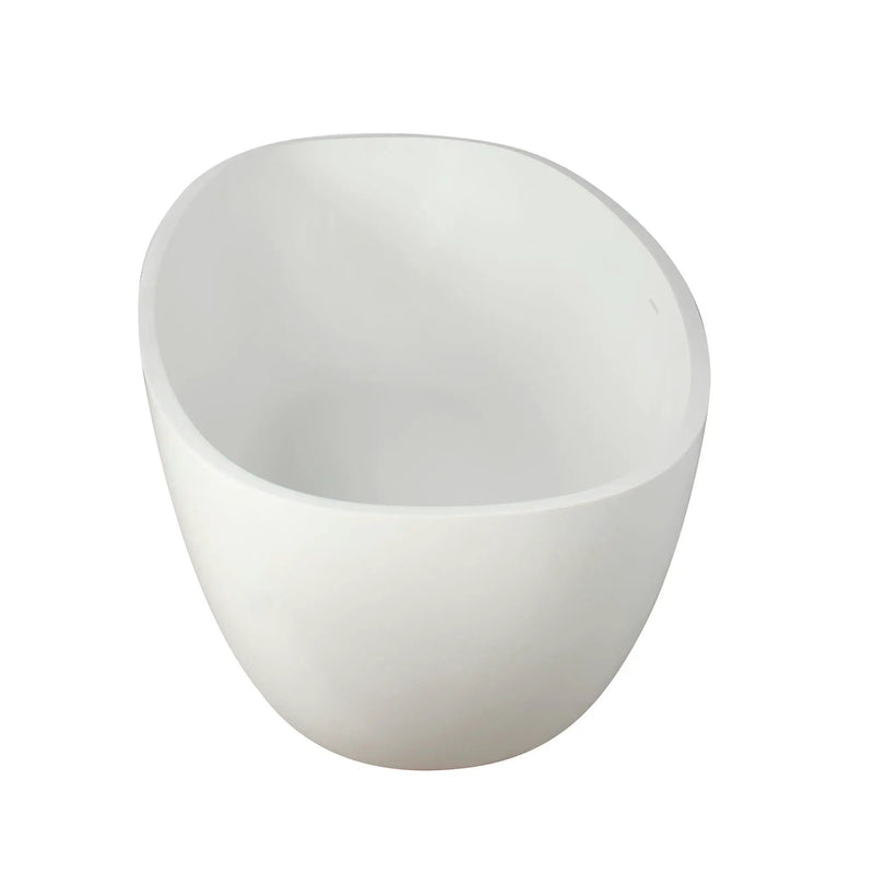 65.2" Freestanding Solid Surface Soaking Bathtub For Bathroom - Matte White by HouseOfZazla