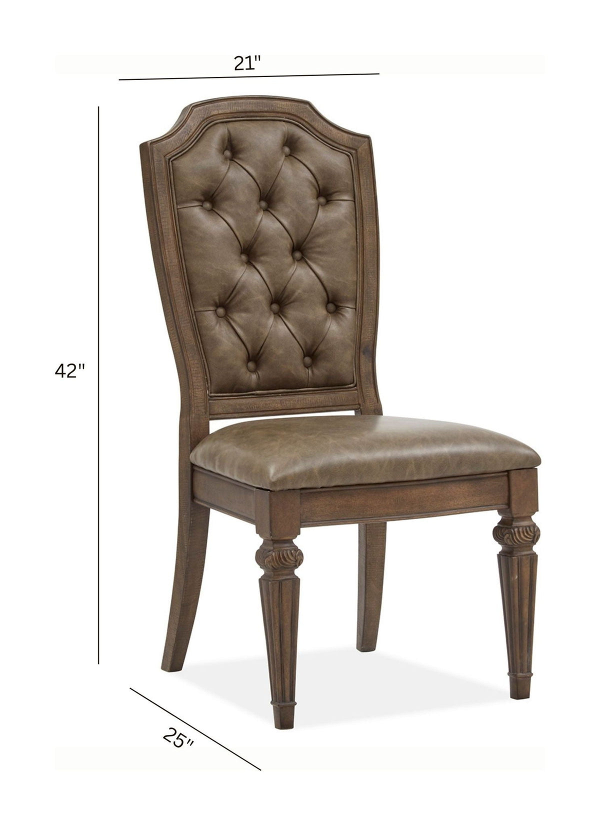 Durango - Wood Dining Side Chair With Upholstered Seat and Back (Set of 2) - Willadeene Brown, photo 3 of 7