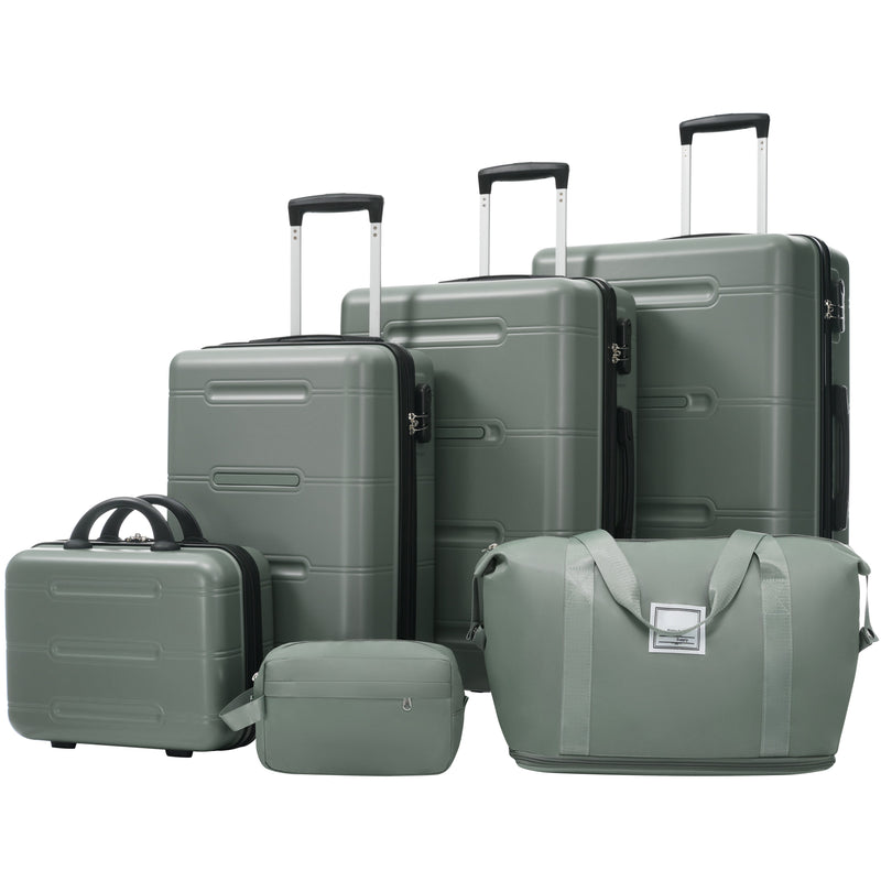 6 Piece Lightweight Hardshell Luggage Set with Spinner Wheels