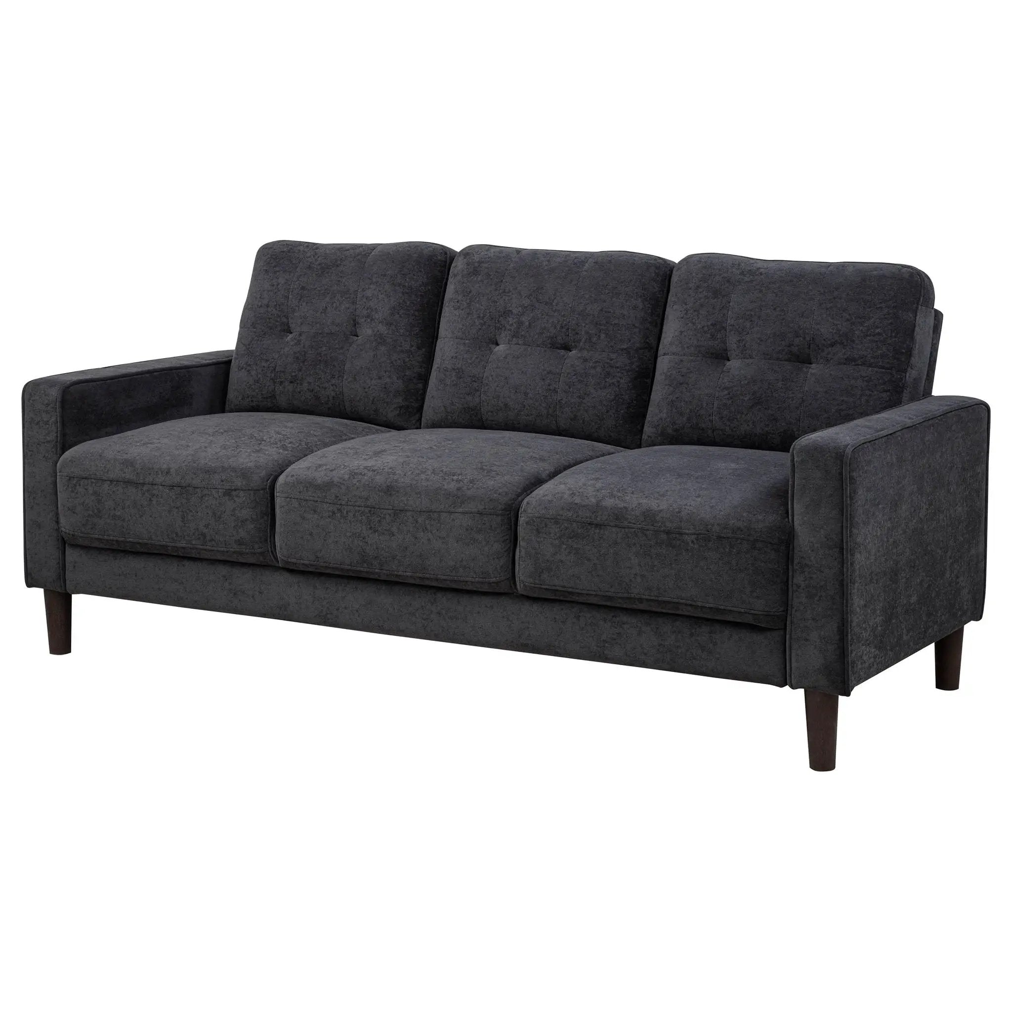 Bowen II Fabric Upholstered Track Arm Sofa Steel Grey by Unique Piece Furniture