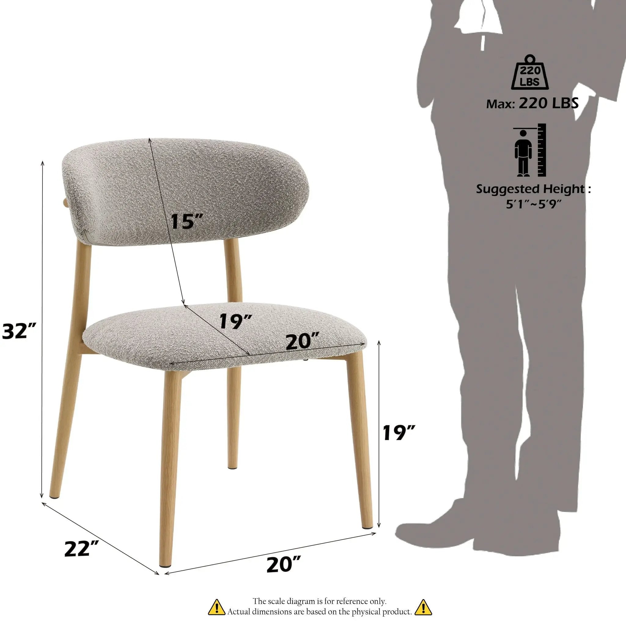 Kacey - Boucle Side Chair (Set of 2) - Gray by Unique Piece Furniture