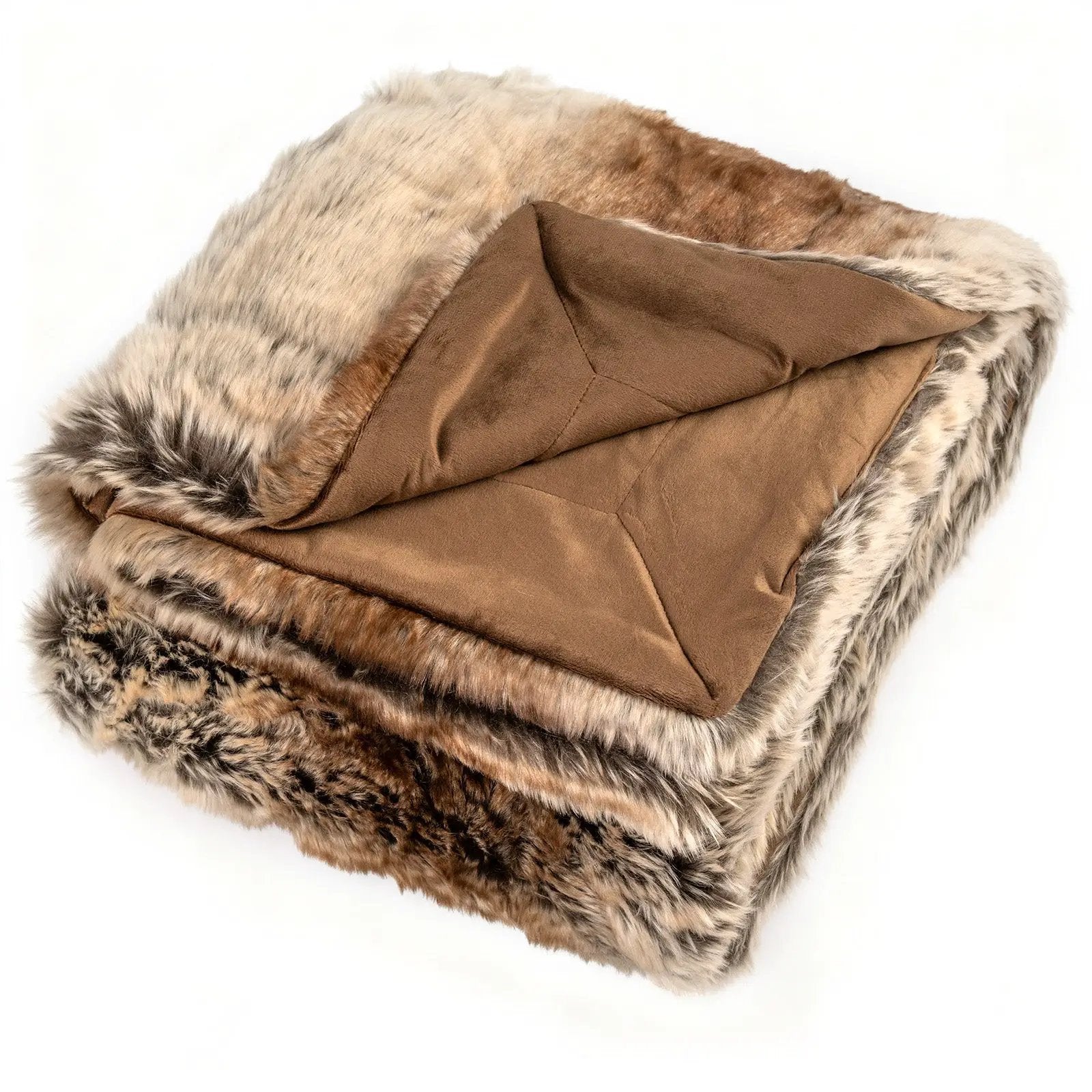 760GSM Soft Plush Fuzzy Luxury Faux Raccoon Fur Blanket for Sofa-M by DirectDeals