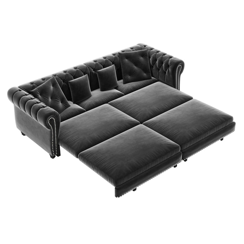 3 In 1 Convertible Sleeper Sofa Bed With Movable Ottoman by HouseOfZazla