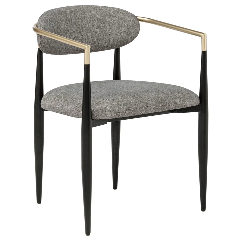 Bradbury Fabric Upholstered Dining Arm Chair Grey (Set of 2) by Unique Piece Furniture