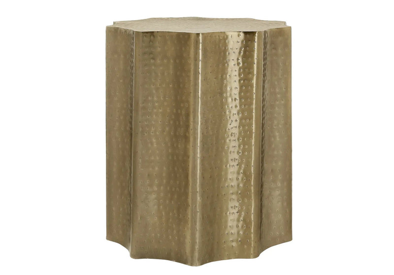 Drum Accent Side Table, Stylish Scalloped Design by HouseOfZazla