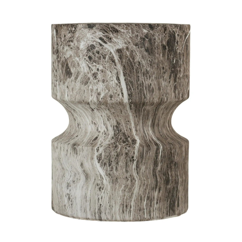 Outdoor Geometric Round End Table - Marble by Unique Piece Furniture