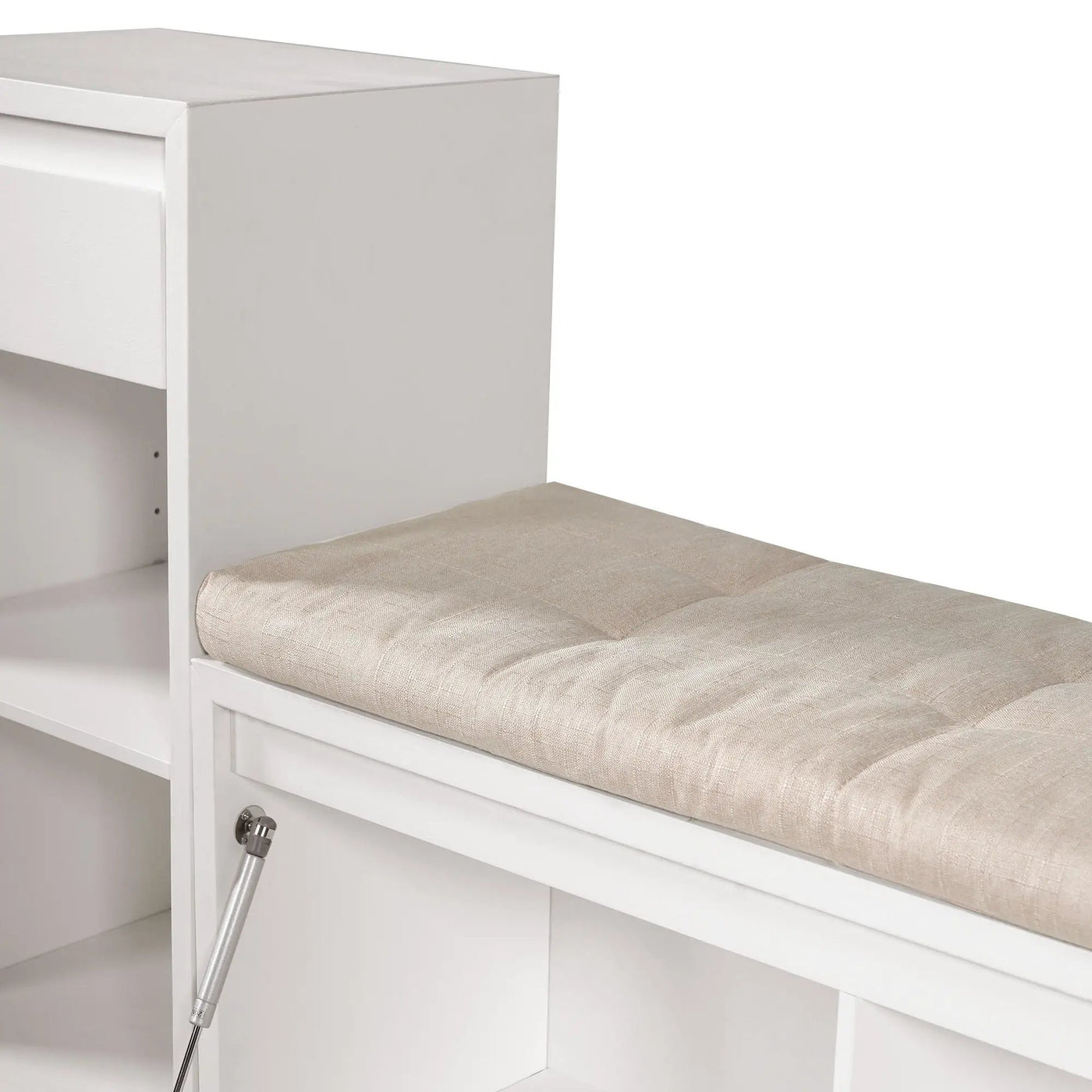Entryway Storage Bench With Cushion, Drawers & Open Shelves by HouseOfZazla
